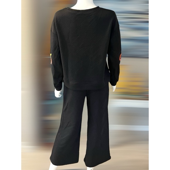 Two piece pumpkin crop pant set S M L - Picture 6 of 7